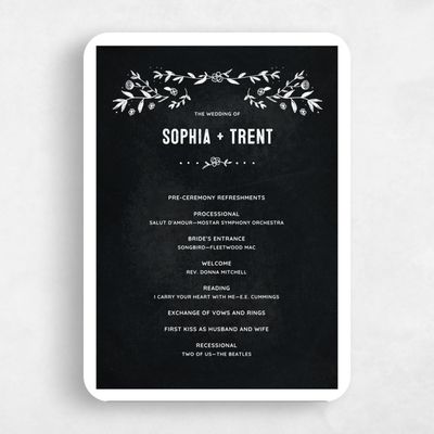 Black Rounded Wedding Program - Humboldt