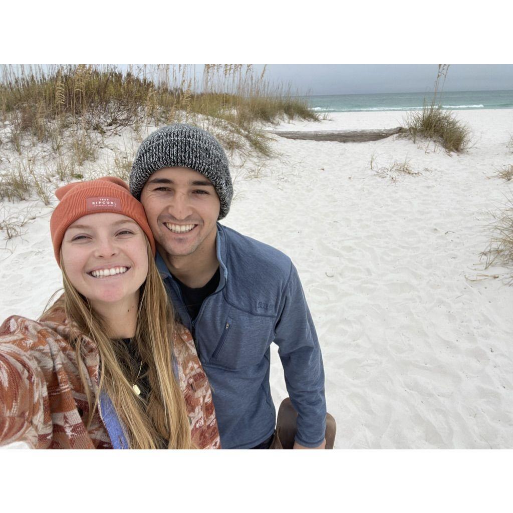 I took a photo of us the day before he proposed, in almost the exact spot he popped the question!