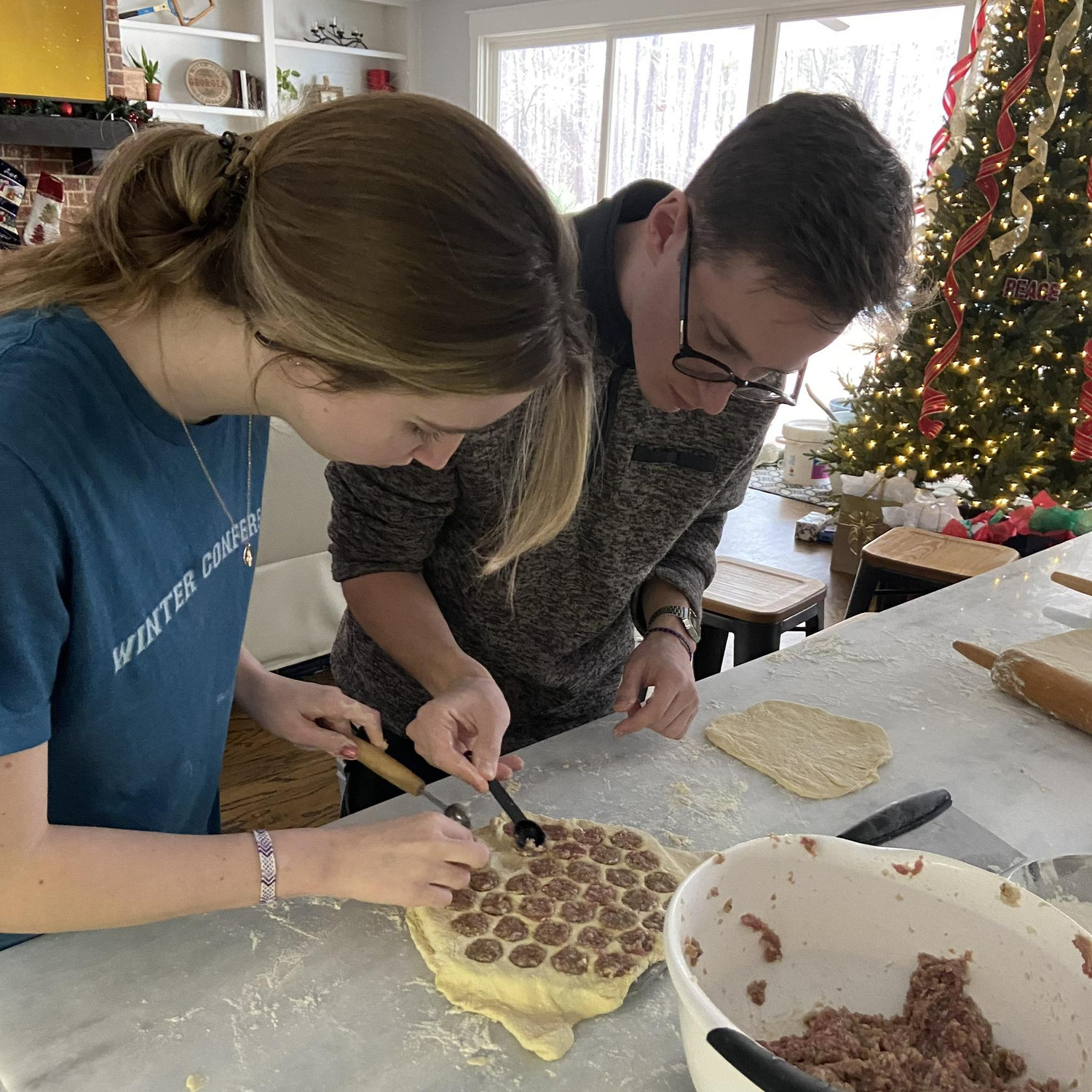 This was the first time Daniel came to my house and met my family. I made a Russian dish to impress him, which obviously worked.