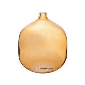 Bloomingville Modern Clear Tinted Glass Vase, Amber (7" x 8.25")