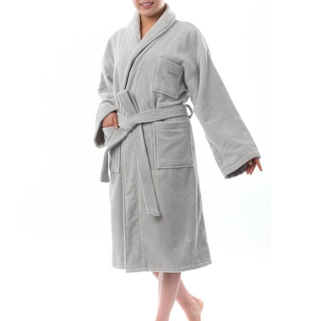 Alpine Swiss Blair Womens Cotton Terry Cloth Bathrobe Shawl Collar Velour Spa Robe GRY LXL