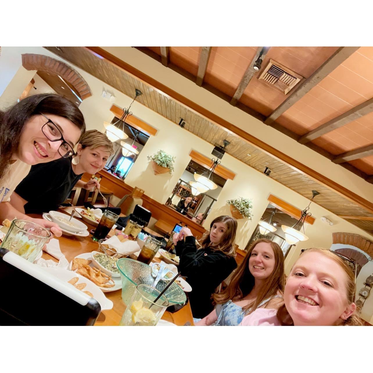 After all that hard work, Olive Garden was a must.