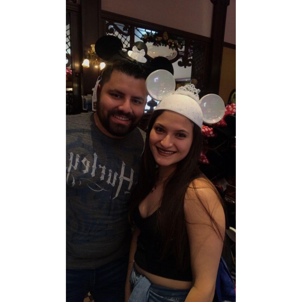 Pretending to be engaged during a Disney trip. :D