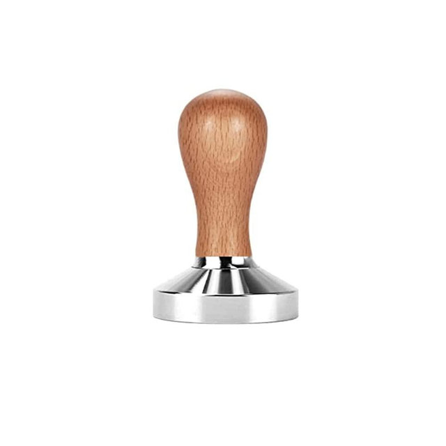 51 mm Espresso Coffee Tamper, Wooden Espresso Tampers, Wooden Handle with Metal Base Coffee Powder Press
