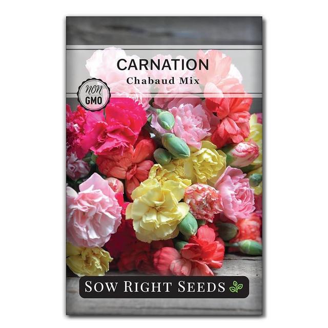 Sow Right Seeds - Carnation Chabaud Mix Flower Seeds for Planting - Beautiful Flowers to Plant in Your Home Garden - Non-GMO Heirloom Packet with Instructions - Perennial Flower Perfect for Bouquets