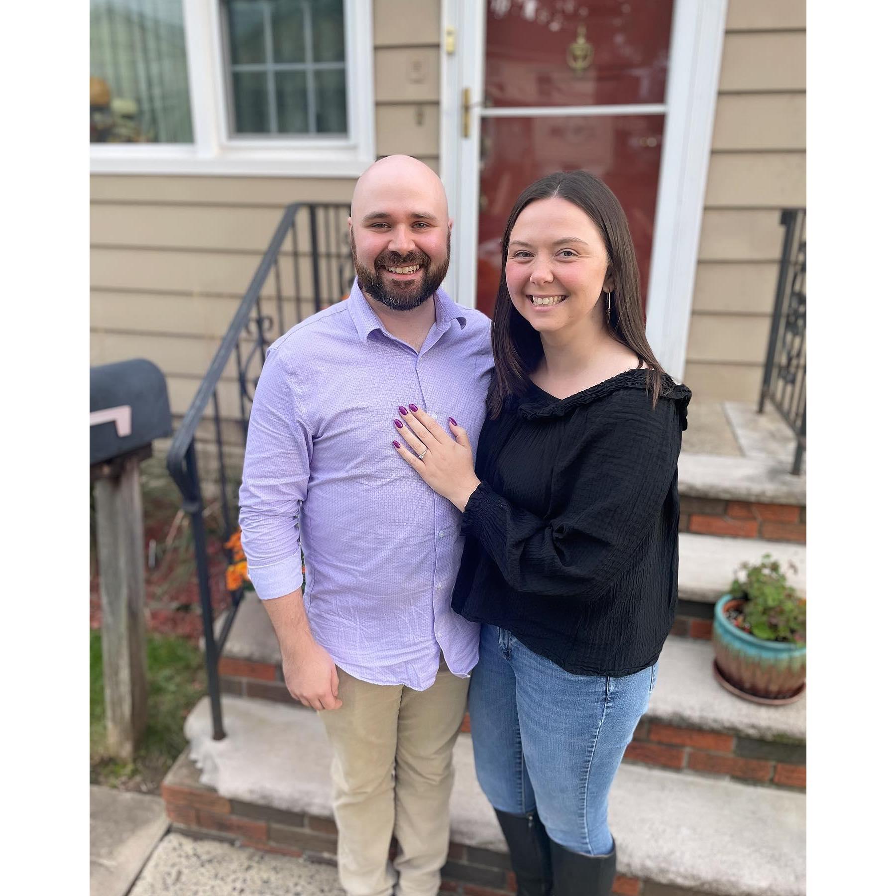 Celebrating the day after we got engaged!