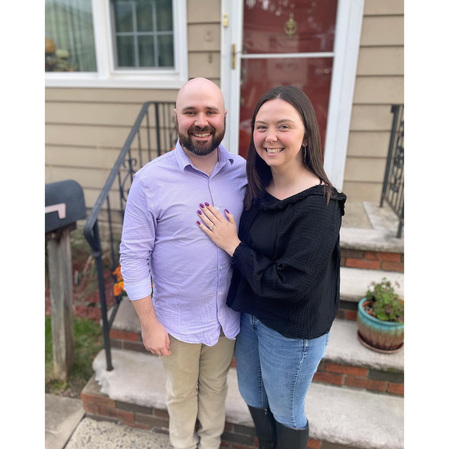 Celebrating the day after we got engaged!