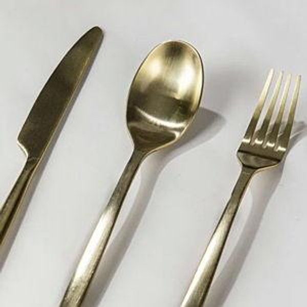 Ava Matte Champagne Gold Flatware | JazzUpCo