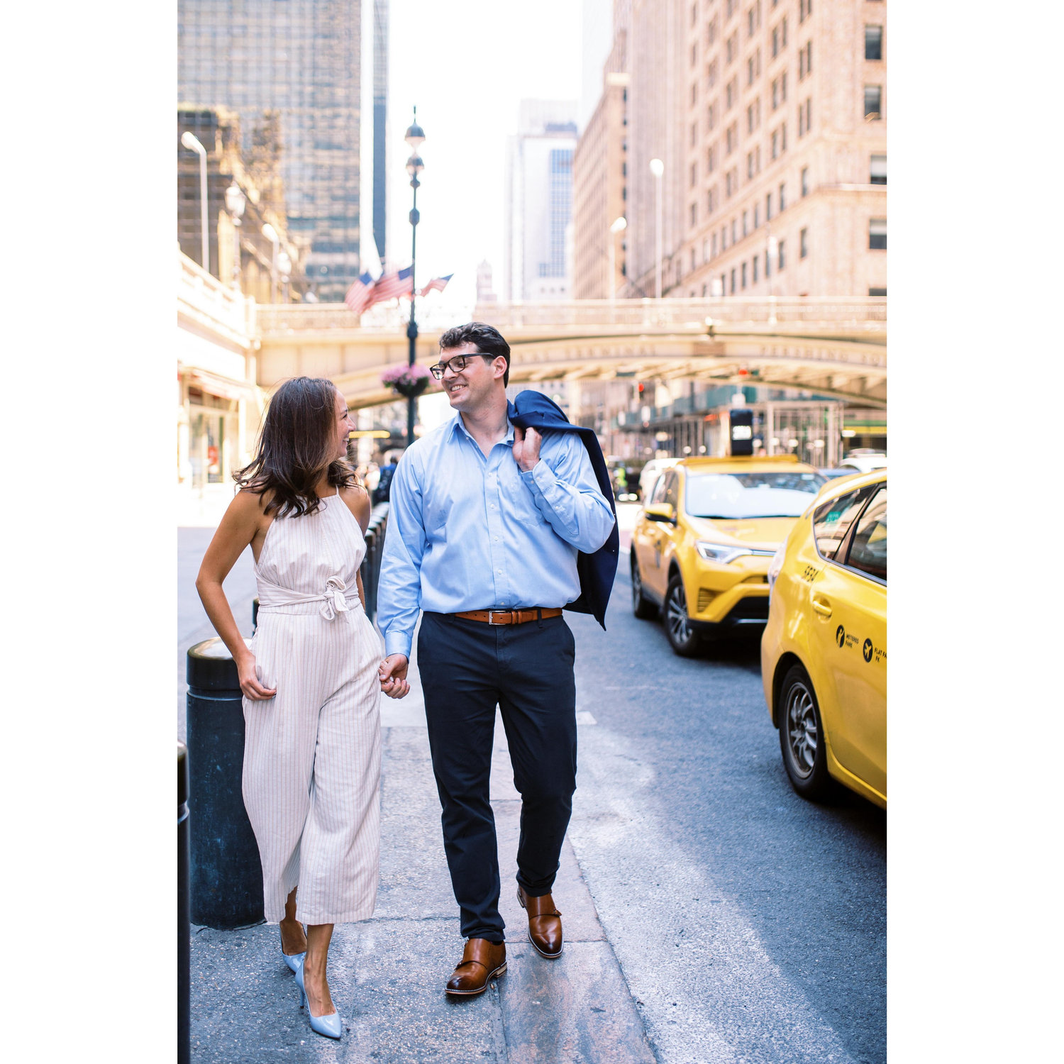 Snap from our engagement shoot- we wanted to take advantage of the iconic New York historical backdrop, Grand Central Station, right in our own neighborhood!