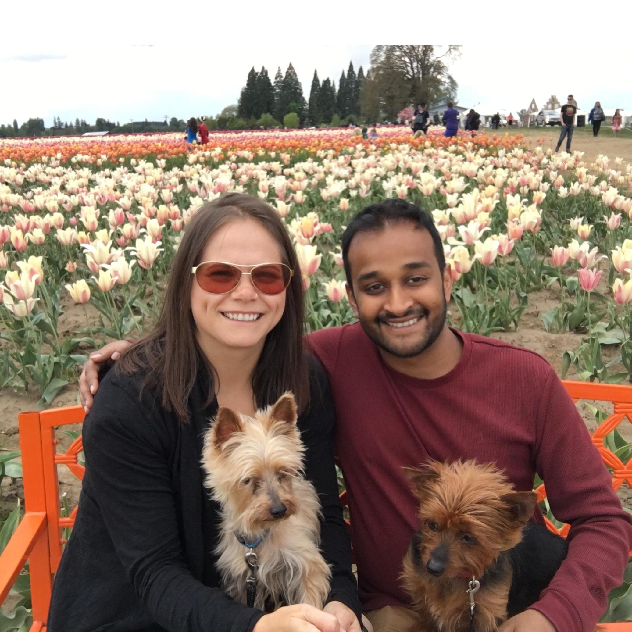 Our first picture together for the tulip festival.