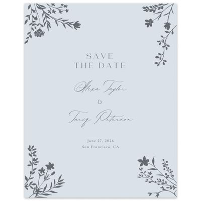 Blue Whisper Wedding Digital Save the Date - Hazel Portrait