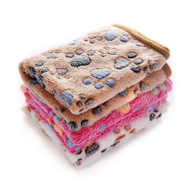 1 Pack 3 Blankets Super Soft Fluffy Premium Fleece Pet Blanket Flannel Throw for Dog Puppy Cat - Paw
