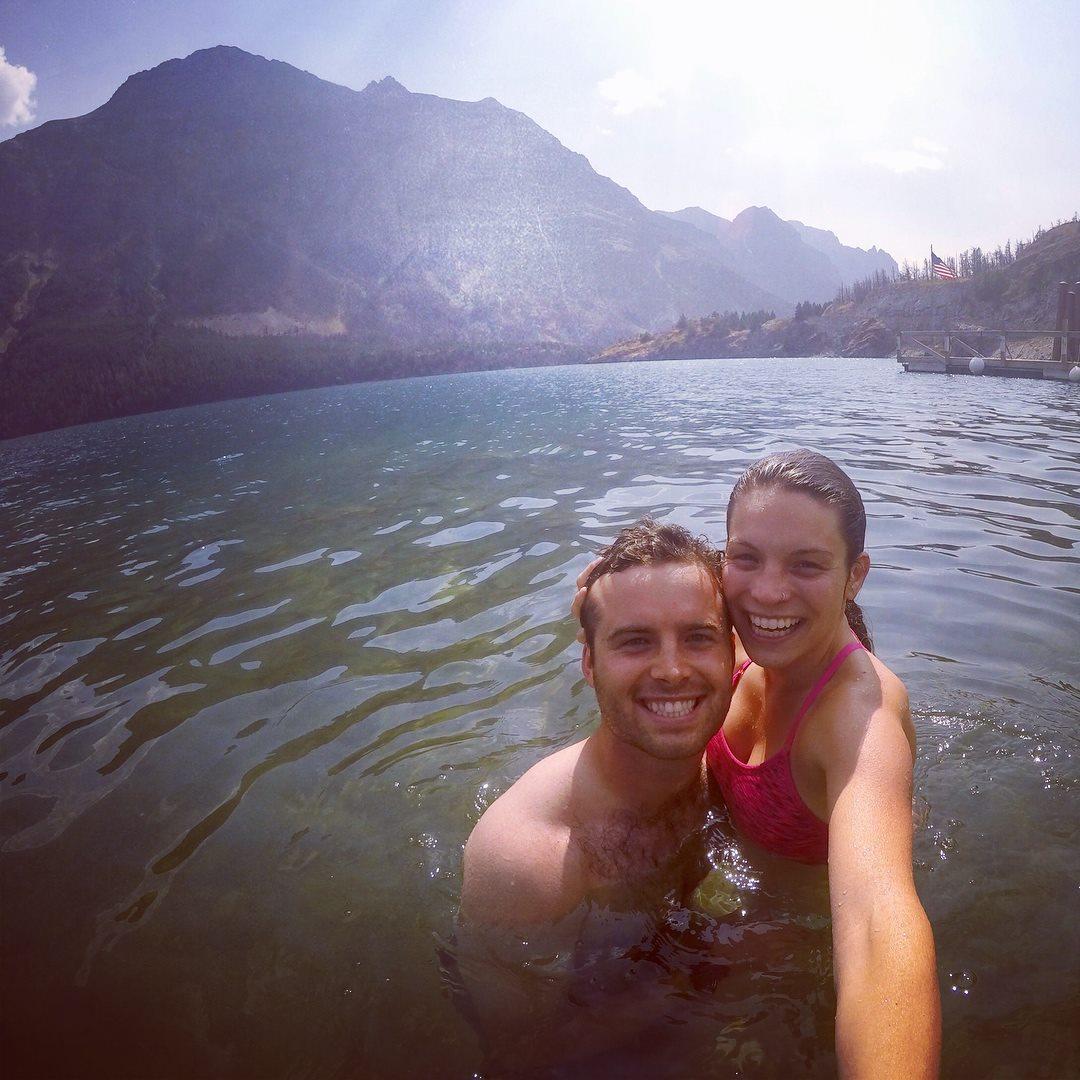 Glacier National Park - Oh what an amazing adventure! We couldn't resist but to take a dip on our way to the trailhead.