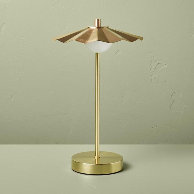 Portable Scallop Shade Table Lamp Brass/Copper - Hearth & Hand™ with Magnolia