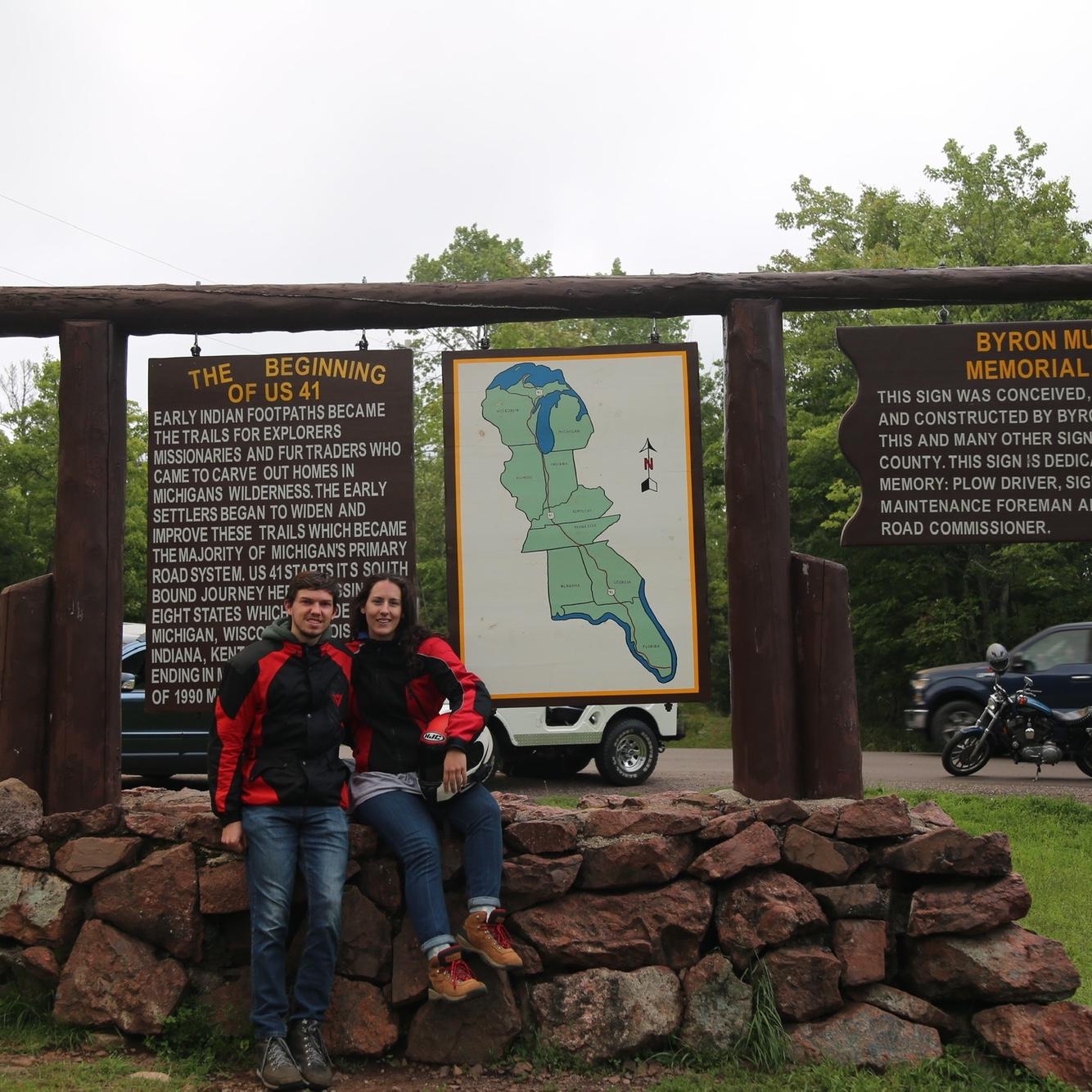 We took Tim's Harley camping in the UP and went to the tip of US 41! This is when Tim learned his love of Spotted Cow