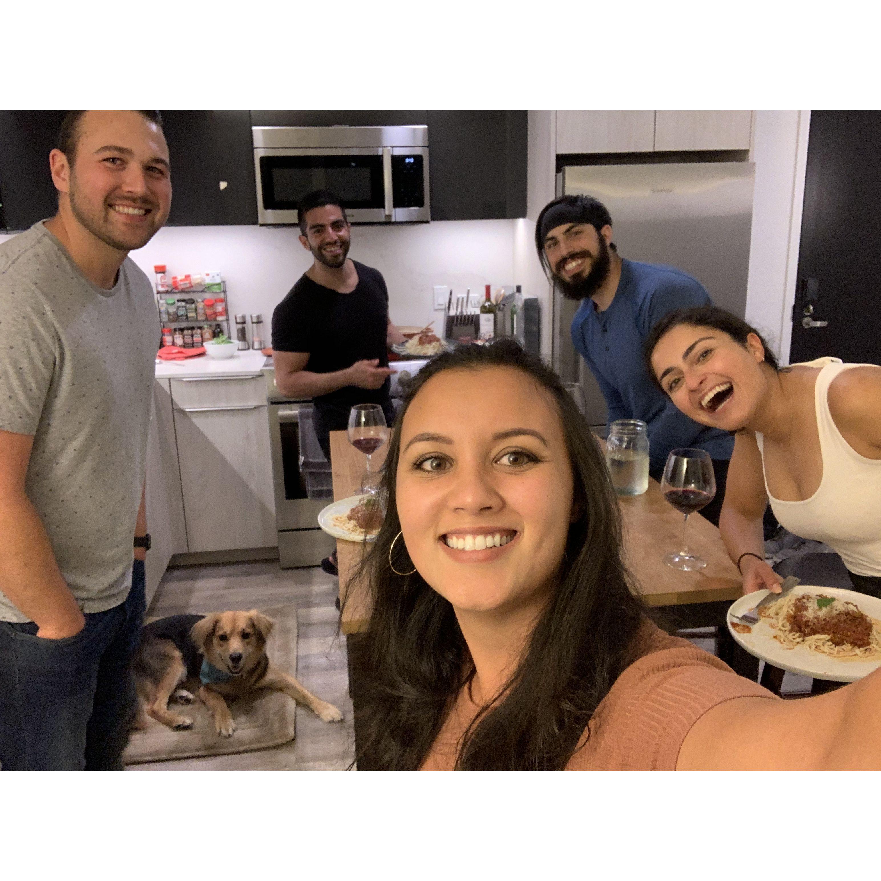 Pasta night with Farbod, Lila and Rod | August 2020