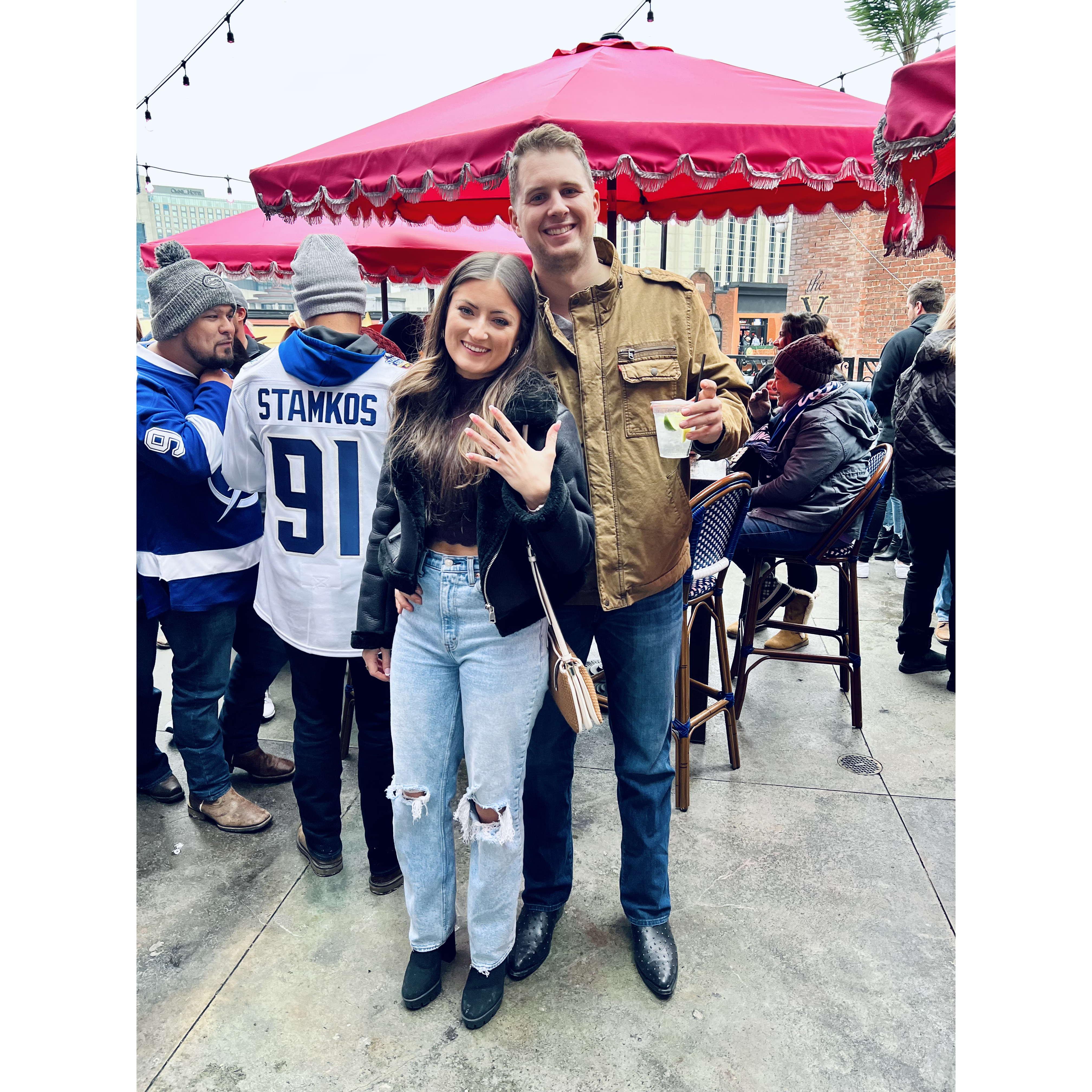 JJ surprised me in Nashville the weekend after he proposed with all of my friends and family! The BEST weekend!