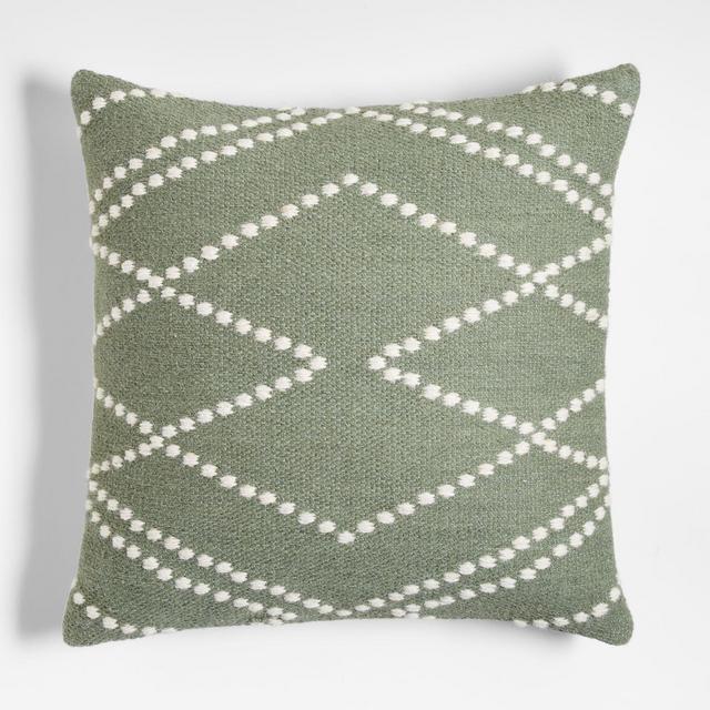 Byzan 23" Sage Kilim Pillow with Feather-Down Insert