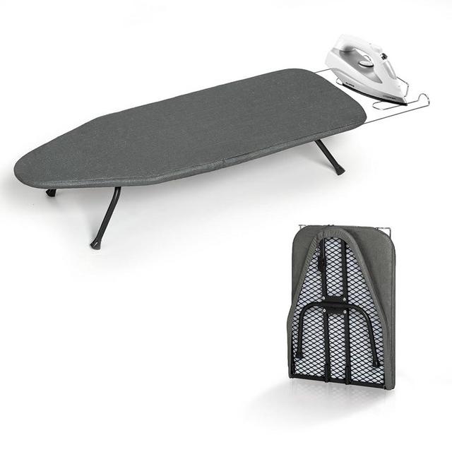 Small Ironing Board Tabletop, RAINHOL Compact Portable Iron Board Foldable with Cover and Pad, Countertop Mini Ironing Board for Travel and Space Saving, 31"x12", Black