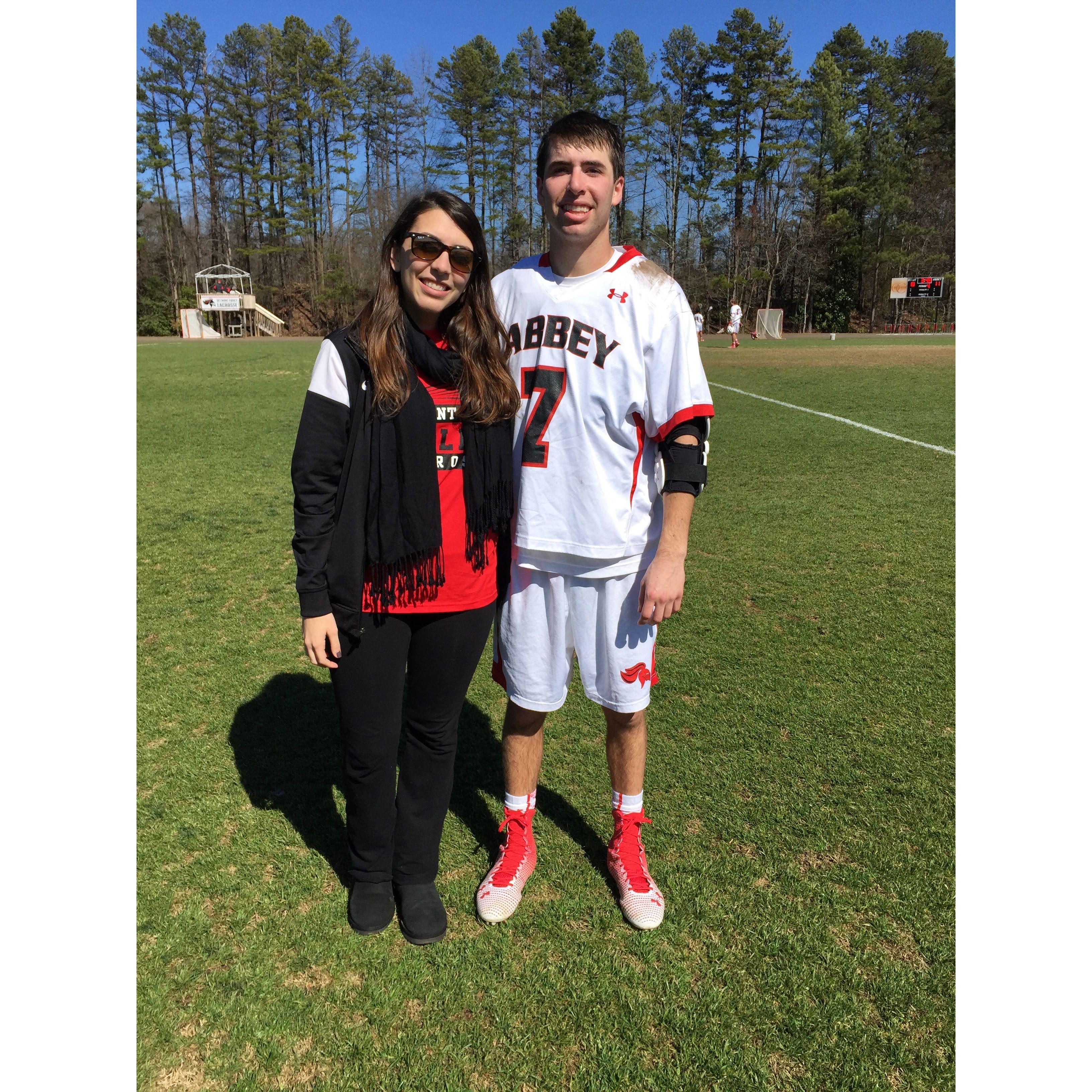 Joey & Melissa post-lacrosse game in 2015.