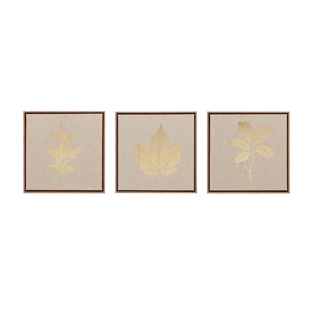 en Harvest Framed Canvas 3pc Set Decorative Wall Art Set Gold