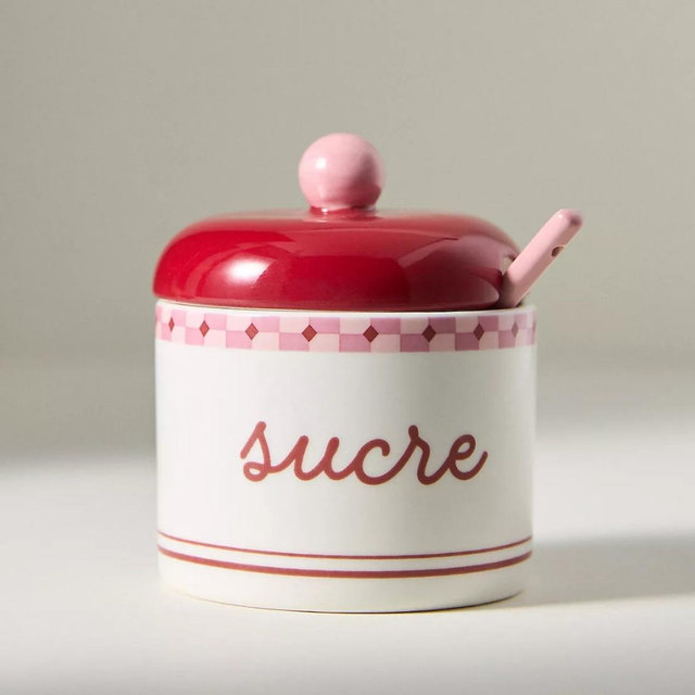 Café Violette Handpainted Stoneware Sugar Bowl