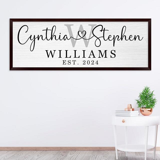 Personalized Framed Wooden Couple Name Sign Wedding Gifts for Couple Personalized Wooden Name Sign Personalized Wooden Couples Name Sign Farmhouse Bedroom Wall Decor Over the Bed Wall Decor