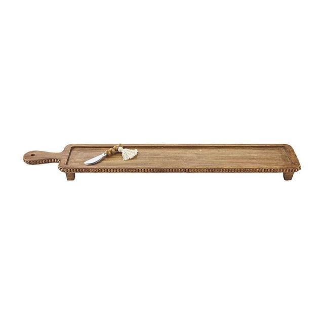 Mud Pie Brown Beaded Long Board Set, 31" x 5.5"