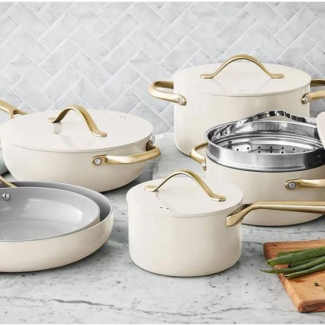 Generic Members Mark 11-Piece Modern Ceramic Cookware Set In Cream 2x3x6