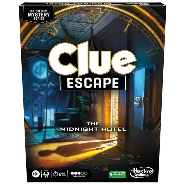 Clue Escape: The Midnight Hotel Board Game, Clue Escape Room Game, 1-Time Solve Mystery Games, Family Games for Ages 10+, 1-6 Players, 90 Mins. Avg.