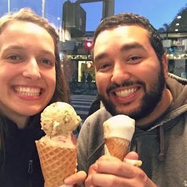 Enjoying ice cream in Venice Beach on one of our early dates!