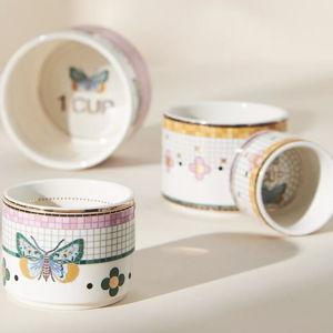 The Bistro Tile Stoneware Measuring Cups, Set of 4: Garden Edition