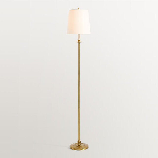 Hayden Metal 60" Floor Lamp, Vintage Brass