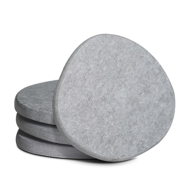 YOULTTAN Diatomaceous Earth Coasters,3.9"x3.9", Quick-Dry, Absorbent, Heat-Resistant, Modern Stone Design, Dark Gray, Irregular Shape (4, Grey)