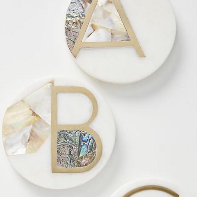 Maria Monogram Coasters from Anthropologie