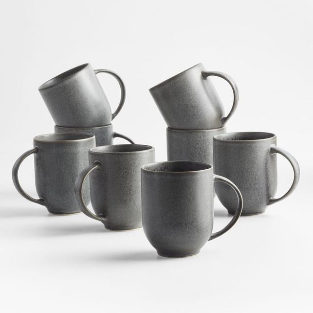 Craft Charcoal Mugs, Set of 8