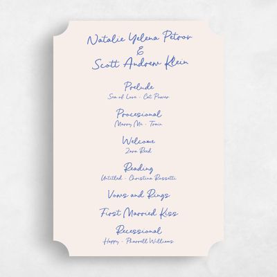 Beige Ticket Wedding Program - Morgay