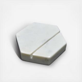 Marble Hex Card Holder, Set of 4