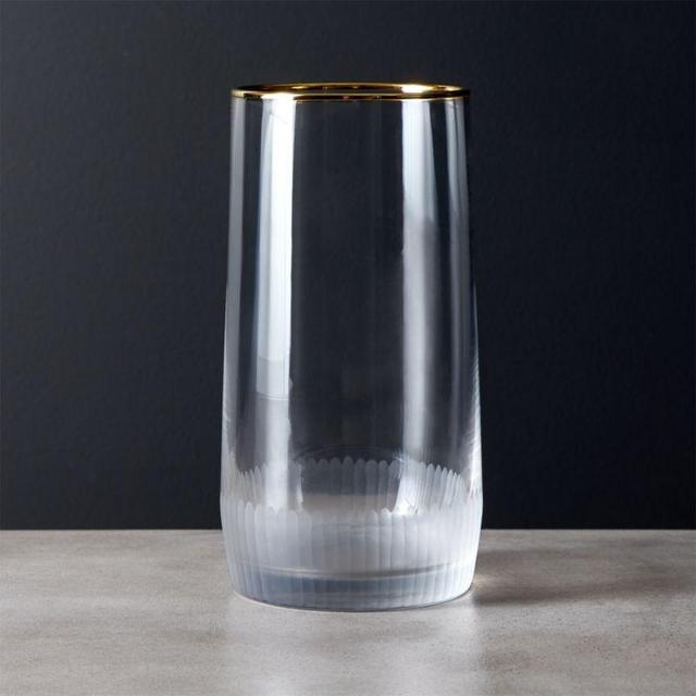 Arabesque Glass Cooler with Gold Rim