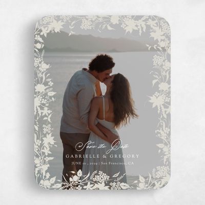 Beige Rounded Wedding Save the Date - Erica Photo