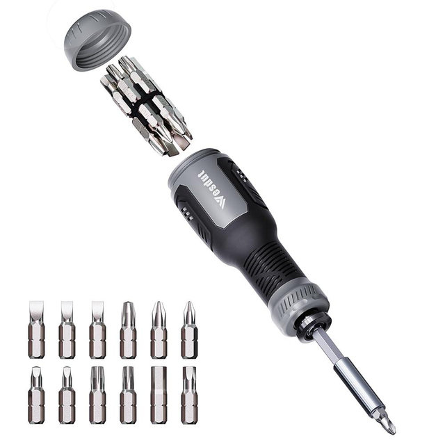 Wesdut 13-in-1 Multi-bit Screwdriver Set Tool All in One, [Super Durable] Screw Driver Set Kit, Flat Head, Philips, Torx, Hex, Square, Repair Kit, Man Gift Nut Driver