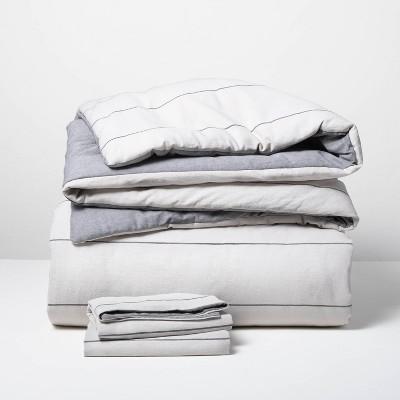 Stripe with Chambray Backing Comforter & Sham Set - Hearth & Hand™ with Magnolia