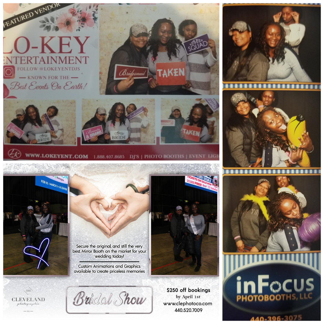 My Matron of Honor, my daughter and I being silly at the Bridal Show at the IX Center 1-26-29.