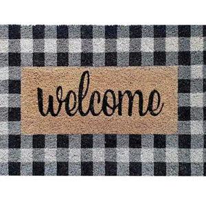 Honeybloom Buffalo Check Plaid Welcome Coir Mat, 18x30