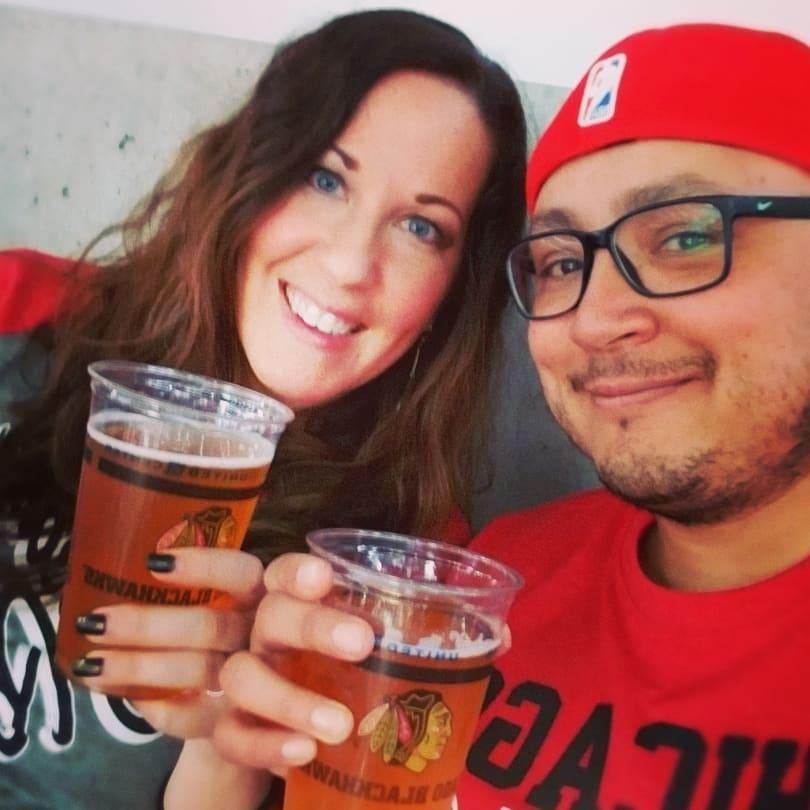 Our first Bull's game! Jose surprised Emily that night with a Bull's T-shirt he bought because she didn't own one.