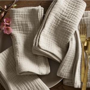 Organic Airy Gauze Napkins (Set of 8) in Dune