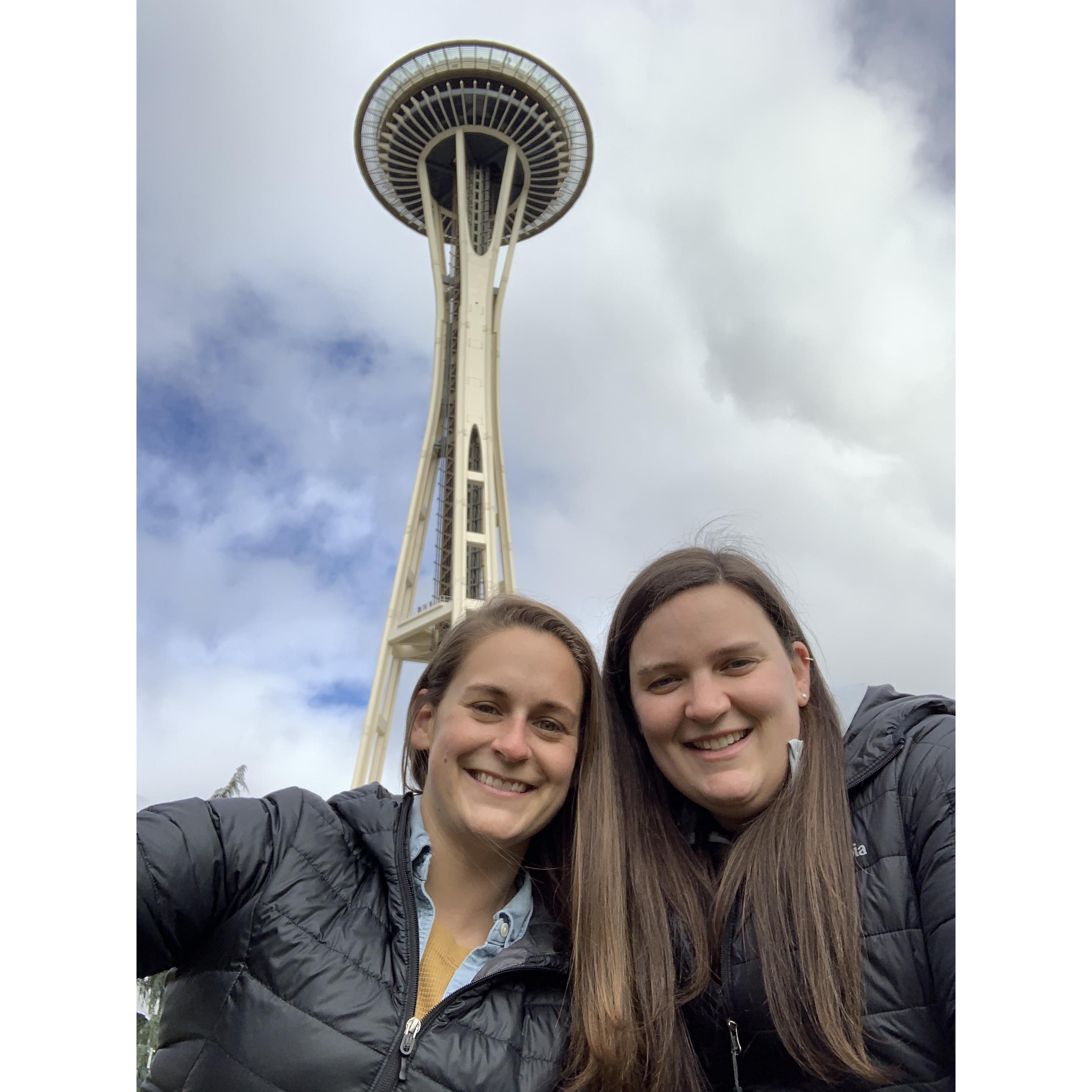 At the Space Needle in Seattle Spring 2021
