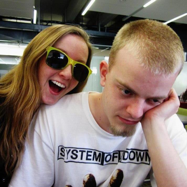Me annoying Ben on "Hipster Thursday (because Friday is too mainstream!)" at uni.