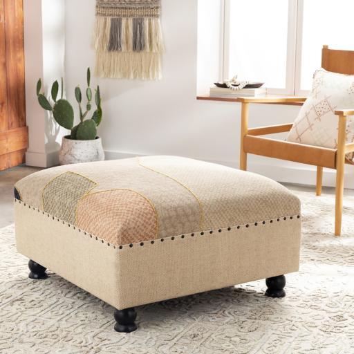 Camel Cotton Ottoman