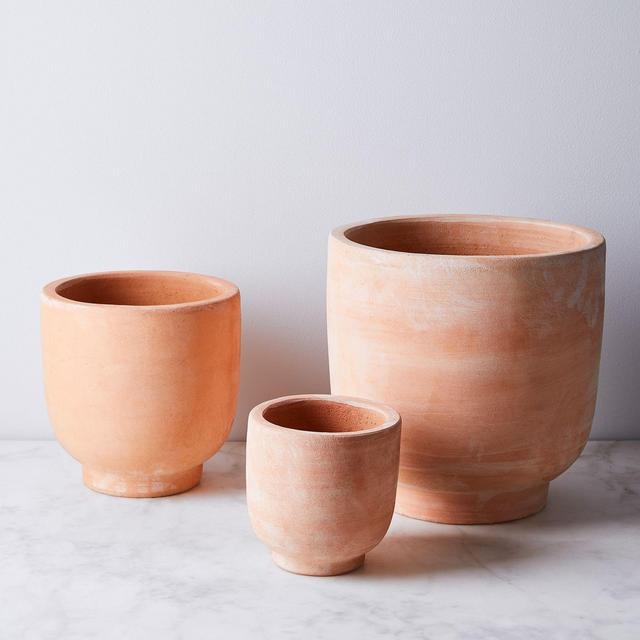 Footed Terra-Cotta Planters